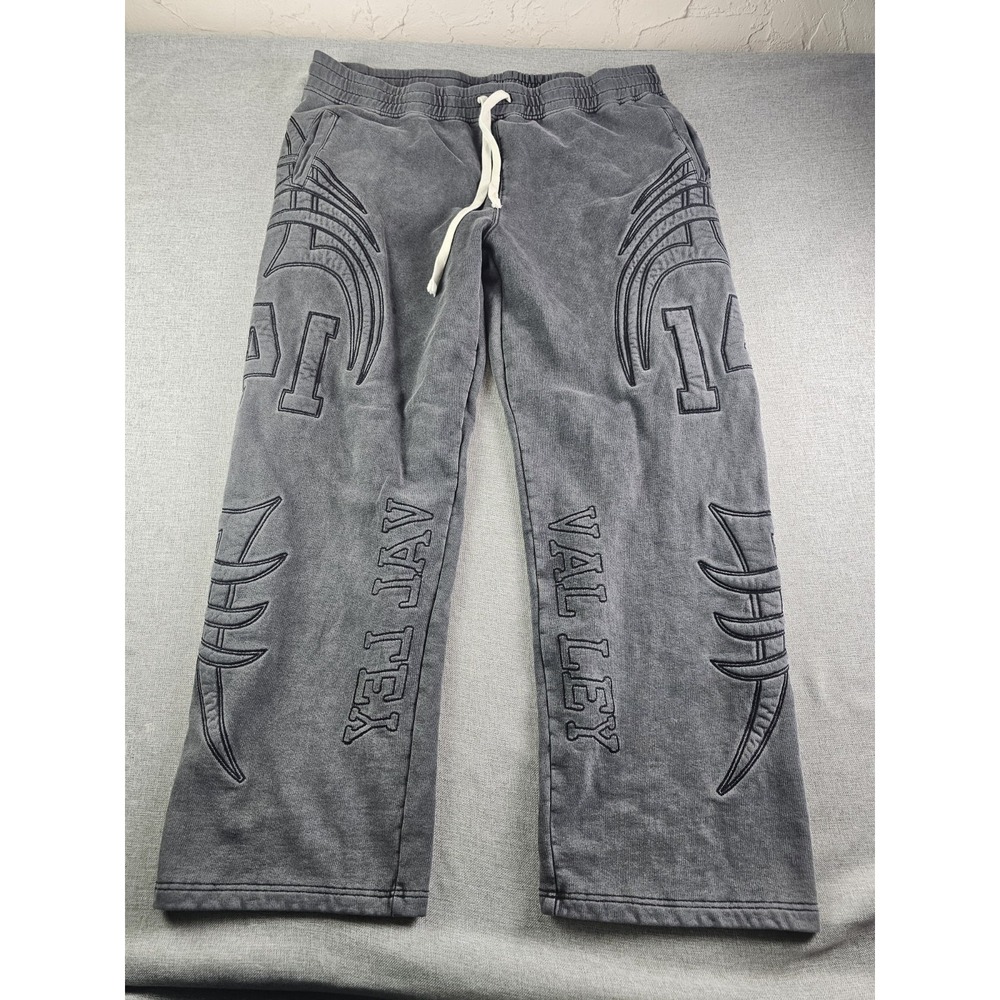 Vtg VALE FOREVER Sport Devision Armor Sweatpants Mens XXL Charcoal Relaxed Y2K
